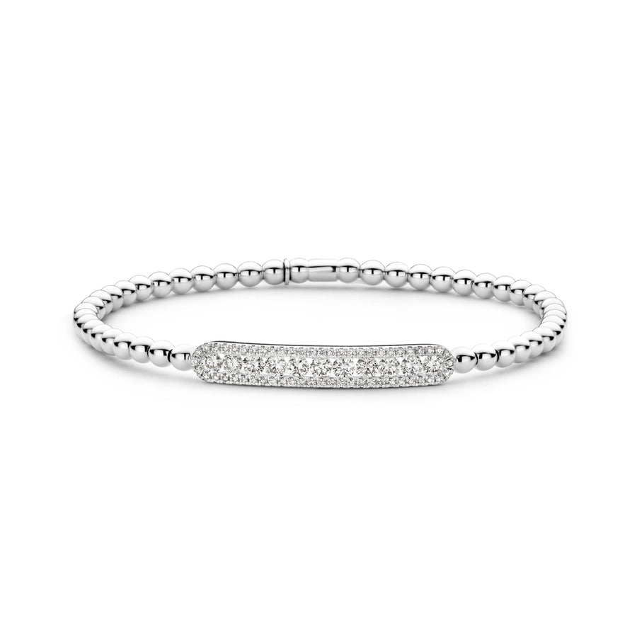 0.92ct Diamond Bar Stretch Bracelet in 18K White Gold
