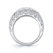 Artisan Pave Modernism 1.70ct Round Diamond Criss Cross Band in 18K White Gold