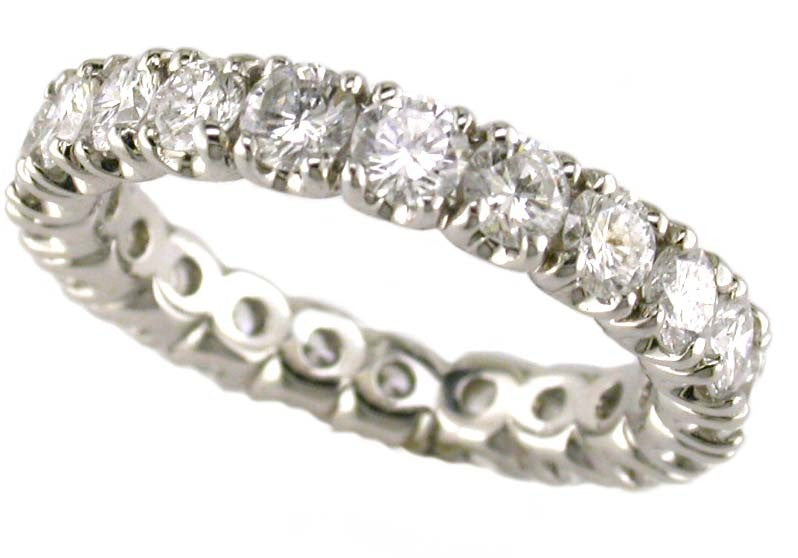 2.42ct Diamond 4 Prong Eternity Band in Platinum, Size 6.5