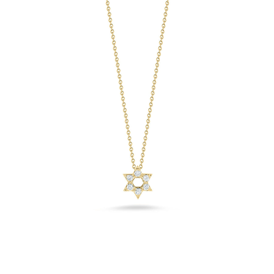 Tiny Treasures 0.09ct Diamond Star of David Pendant in 18K Yellow Gold, 18" chain