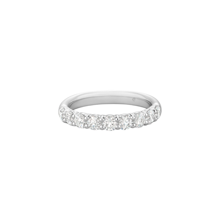 Signature 1.56ct Diamond 9 Stone Band in 18K White Gold, size 6.5