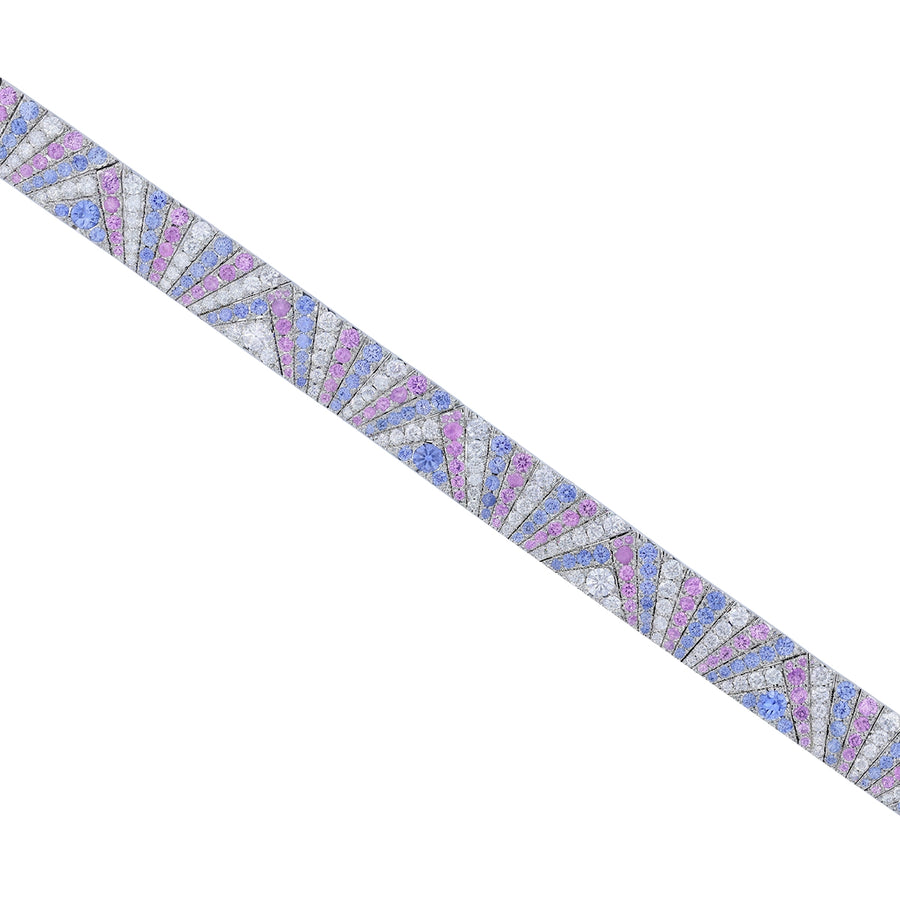 American Glamour 6.00ct Sapphire and 2.86ct Diamond Bracelet in Platinum, 7"