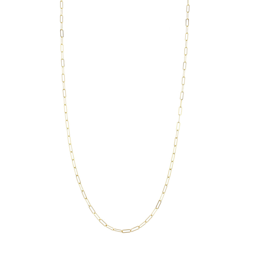 2mm Paperclip Link Chain in 18K Yellow Gold, with Lobster Clasp 24in