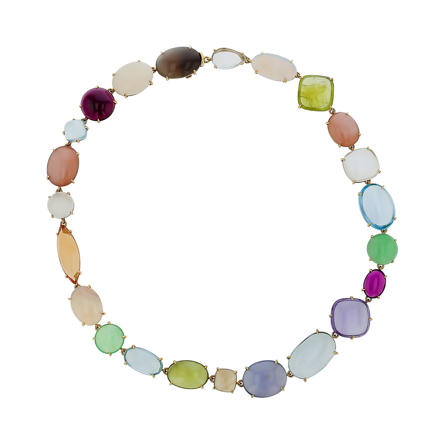 150.00ct Multi Semi Precious Stone Necklace in 18K Yellow Gold