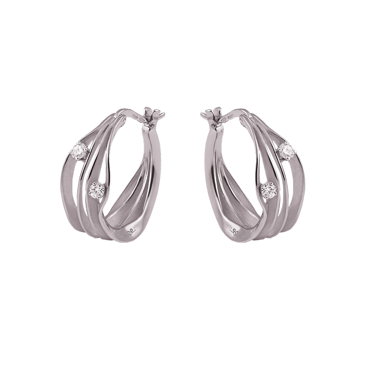 Dune 0.24ct Diamond Hoop Earrings in 18K White Gold