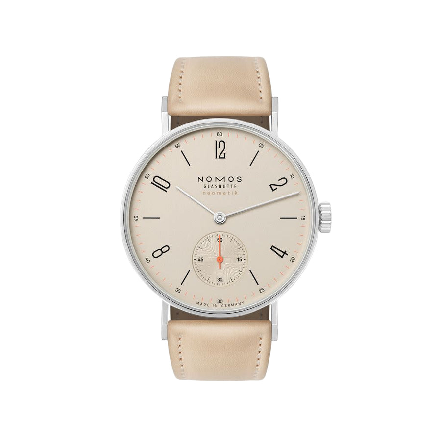 35mm Tangente Neomatik Watch with Champagne Dial in Stainless Steel Natural Leather Strap