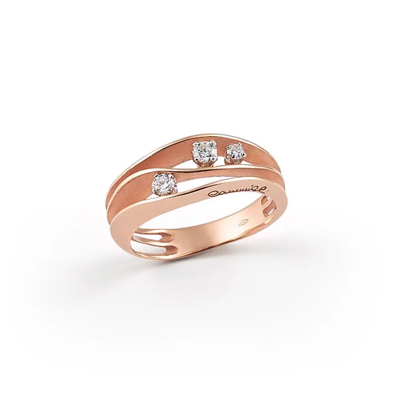 Dune 0.19ct Diamond Ring in 18K Champagne Rose Gold, size 7