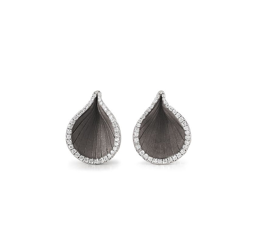 Goccia 0.21ct Diamond Earrings in 18K White Gold with Black Rhodium Plating