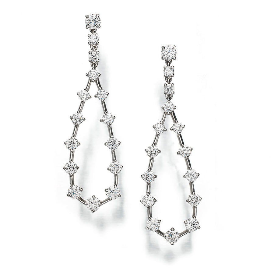 2.87ct Diamond Drop Earrings in Platinum