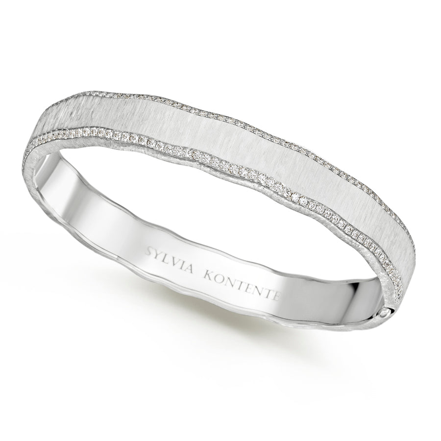 Diamond Bangle Bracelet in 18K White Gold