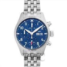 41mm Pilot's Chronograph Watch with Blue Dial in Stainless Steel, Bracelet