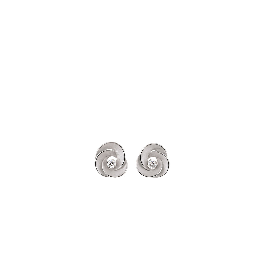 Desert Rose 0.20ct Diamond Earrings in 18K White Gold