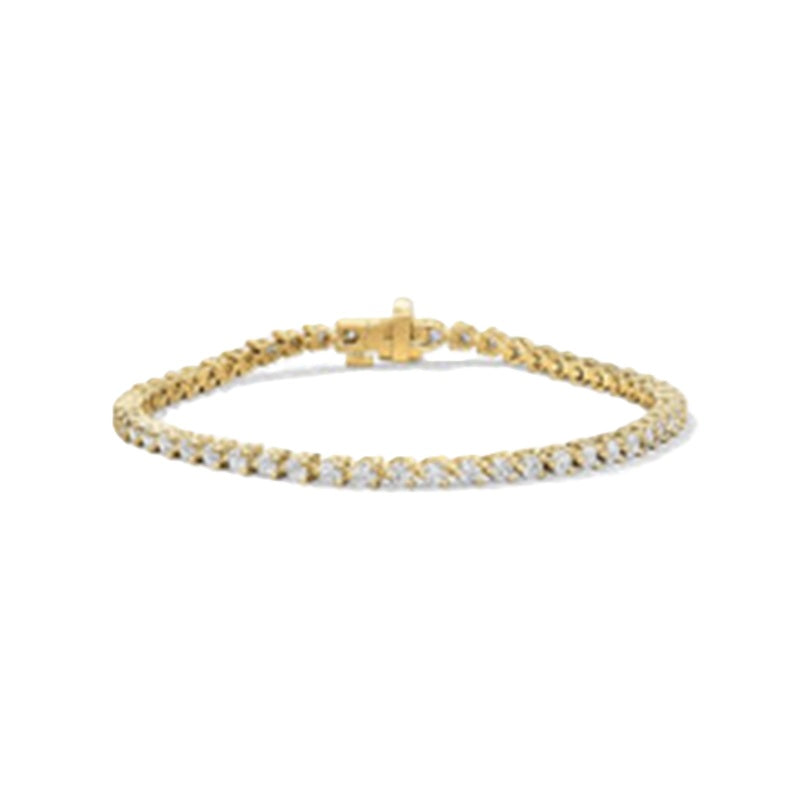 Temptation 6.80-7.00ct Round Diamond 3 Prong Line Bracelet in 18K Yellow Gold