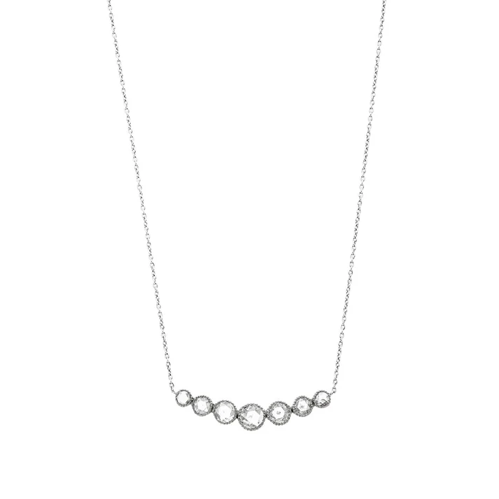 Grace 0.55ct Diamond Curved Necklace in 18K White Gold 16-18in