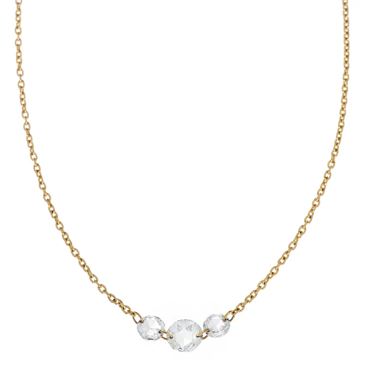 Cien 0.38ct 3 Stone Diamond Necklace in 18K Yellow Gold 18in