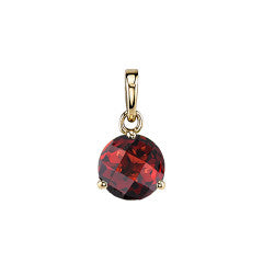 2.26ct Garnet 3 Prong Pendant in 14K Yellow Gold, 18" chain