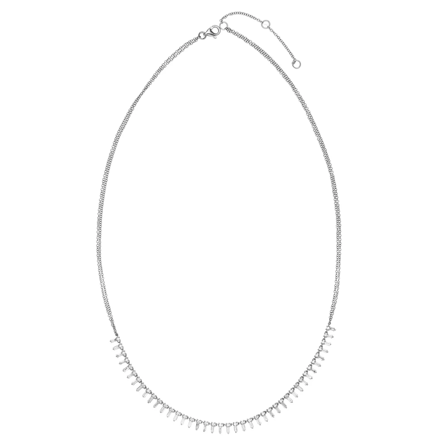 Zeena 1.16ct Diamond Necklace in 18K White Gold, 16-18"