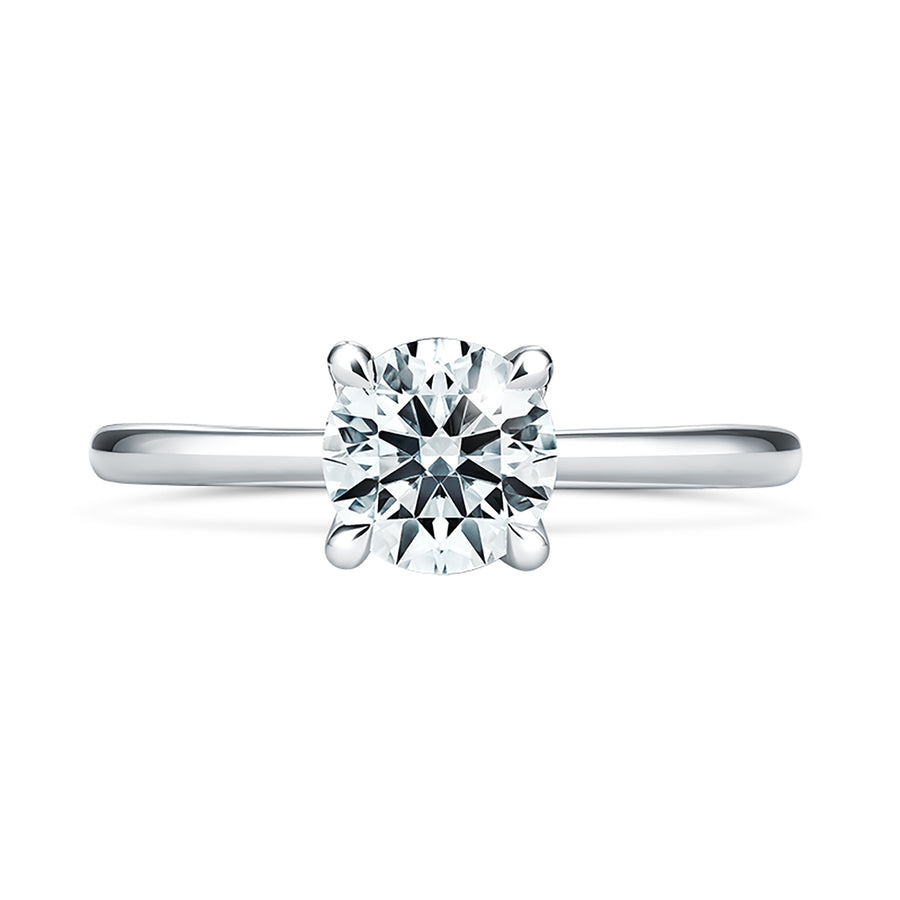 Hearts On Fire Vela Diamond Solitaire Ring in Platinum, Size 6.5