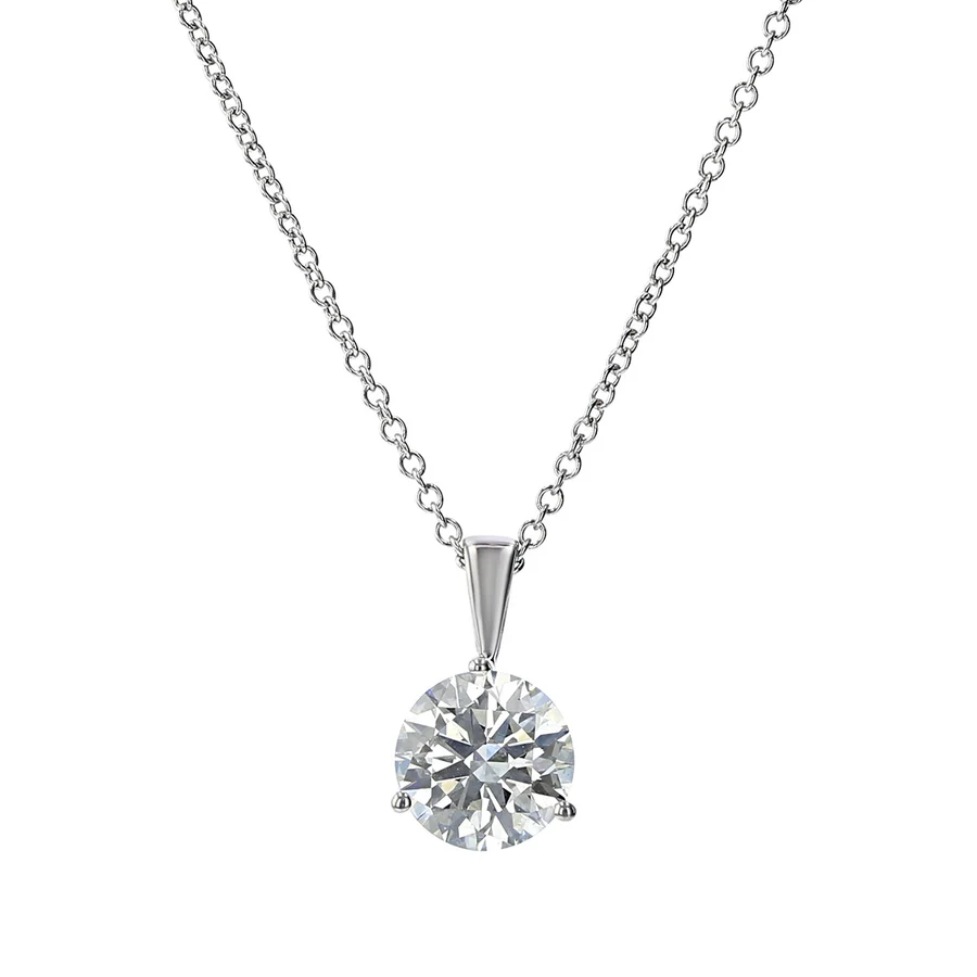 Hearts on Fire Classic 0.48-0.53ct Diamond Solitaire Pendant on Chain in 18K White Gold, 18inch