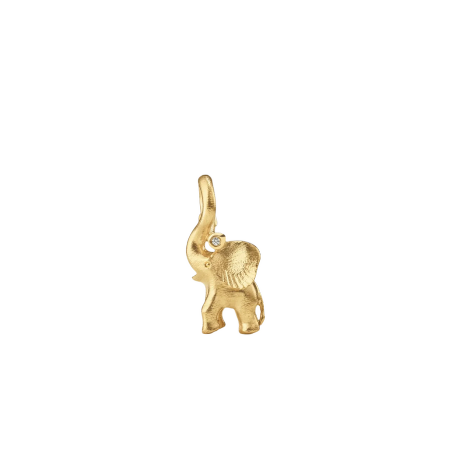 Elephant 0.01ct Diamond Medium Pendant in 18K Yellow Gold, without chain