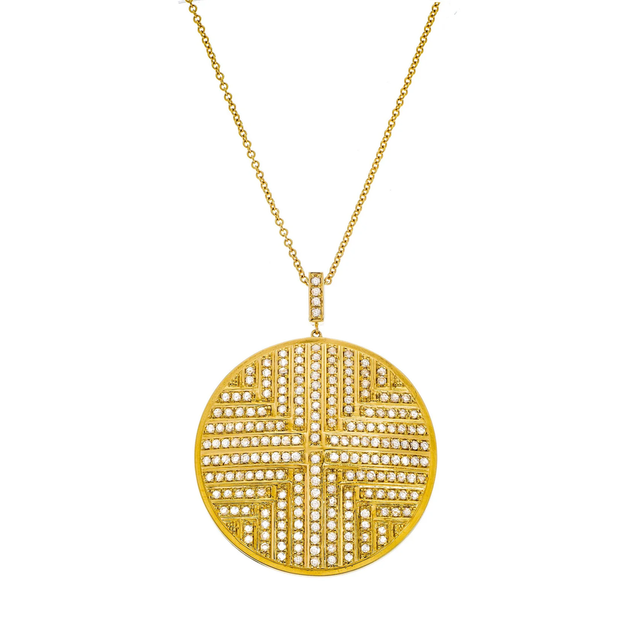 Stella 1.43ct Diamond Pave Pendant in 18K Yellow Gold, without chain