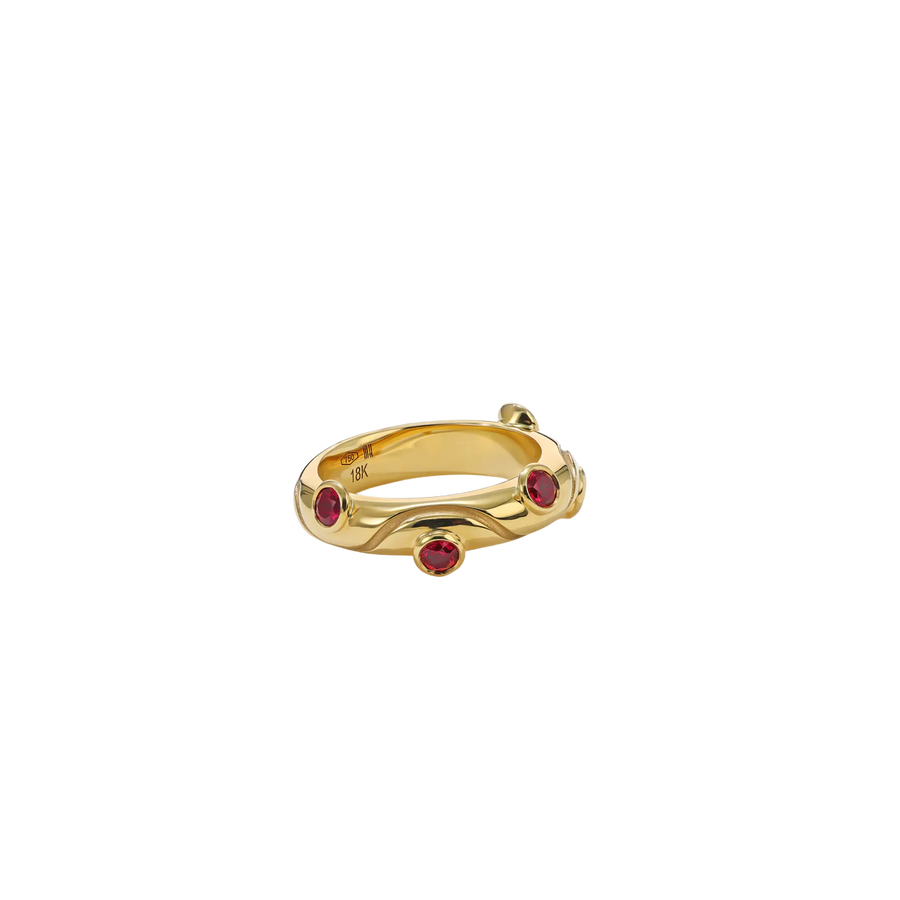 Riva Crest 0.66ct Ruby Band in 18K Yellow Gold, size 6