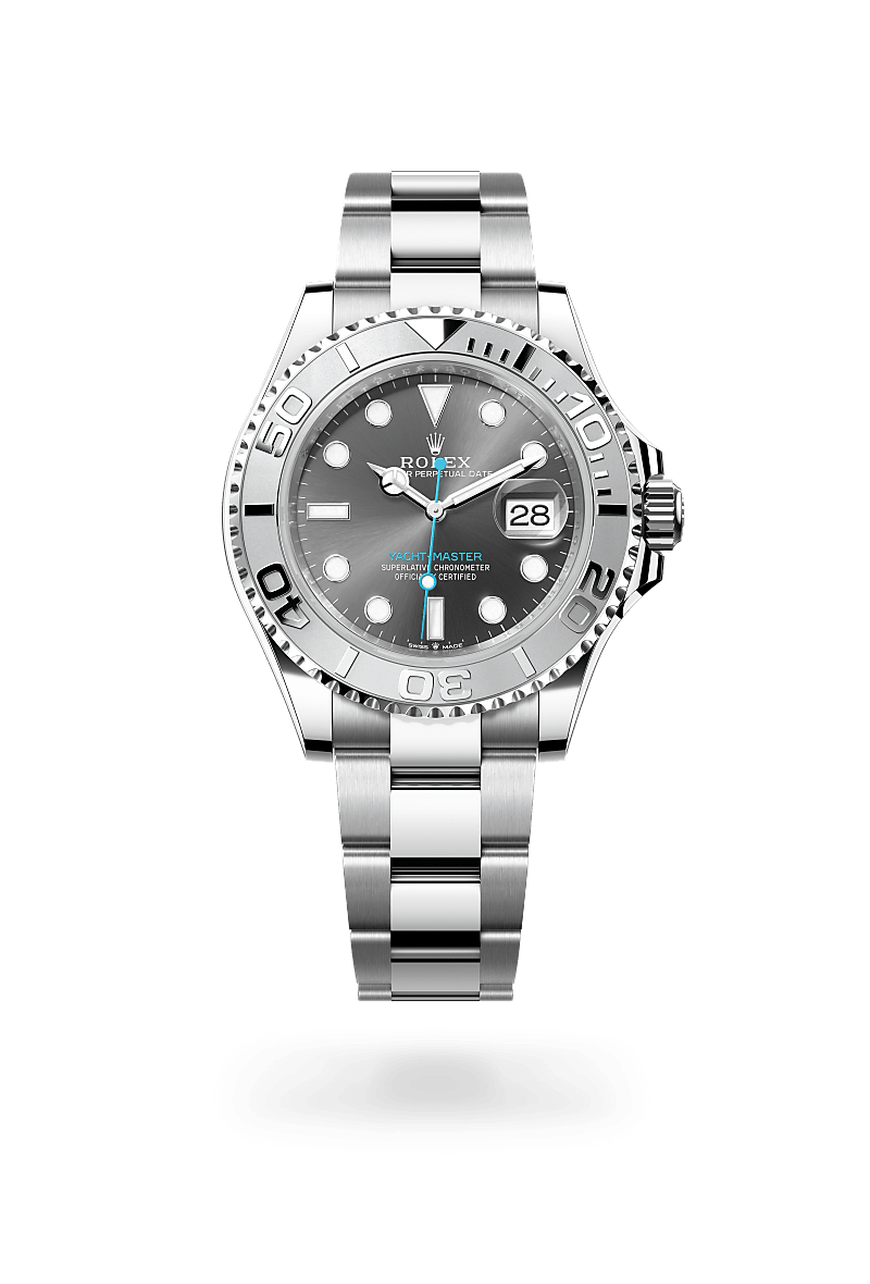 rolex Yacht-Master in Rolesium - combination of Oystersteel and platinum, M126622-0001 - Shreve & Co. Jewelers