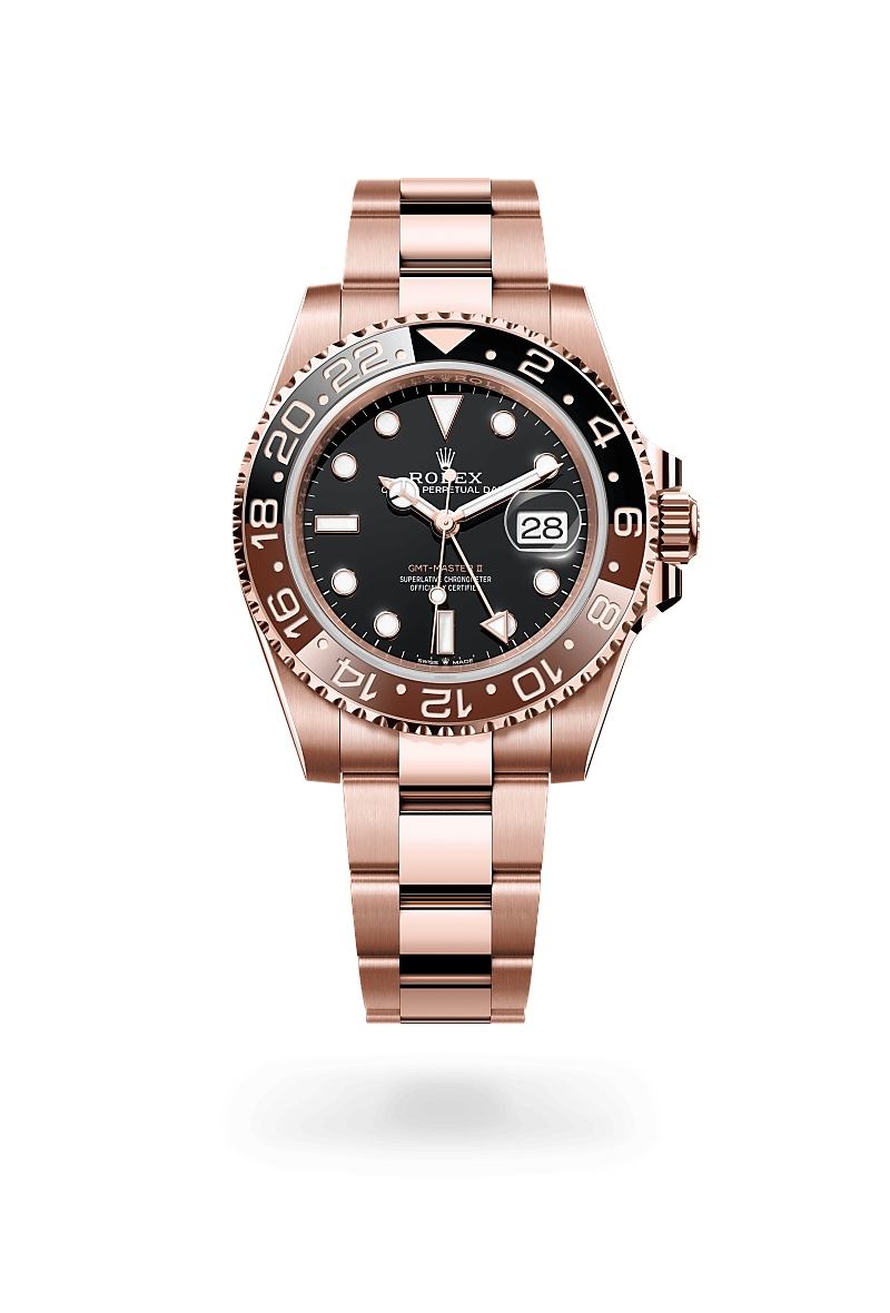 rolex GMT-Master II in 18 kt Everose gold,  - Shreve & Co Jewelers