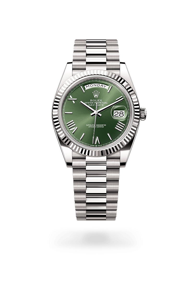 rolex Day-Date in 18 kt white gold,  - Shreve & Co Jewelers