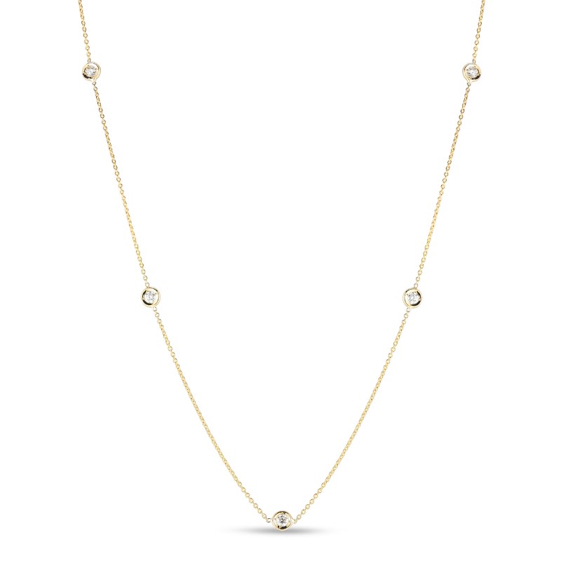Diamond by the Inch 0.35ct Diamond 7 Station Necklace in 18K Yellow Gold, 18"
