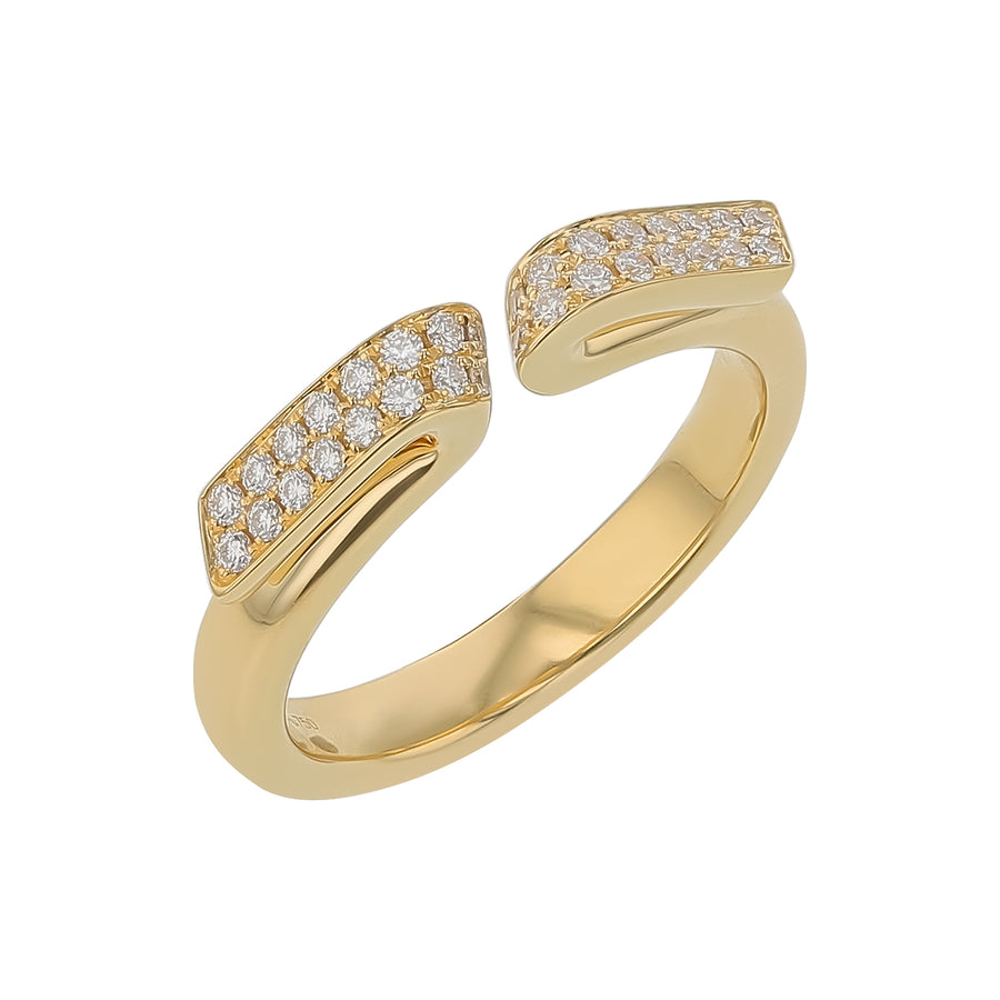 Inside Out 0.12-0.26ct Diamond Flip Open Ring in 18K Yellow Gold, Size 6.5