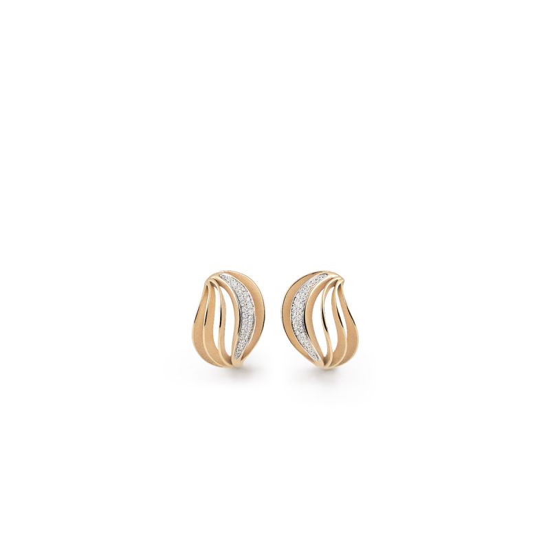 Velaa Pavé 0.17ct Diamond Earrings in 18K Orange Apricot Gold