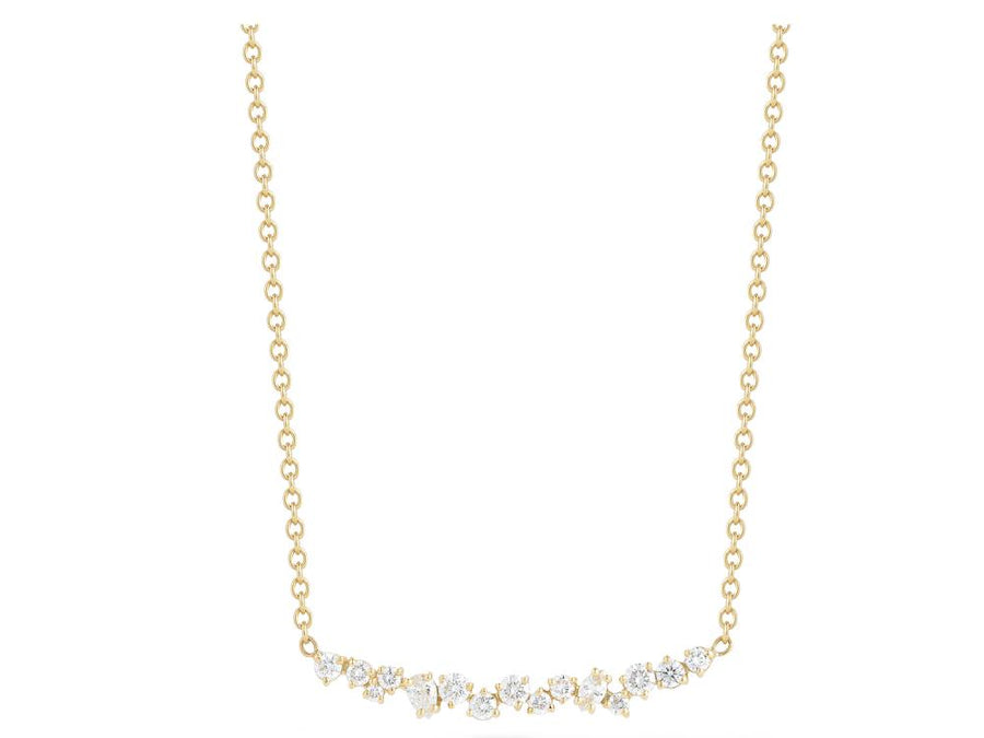 Stardust Cluster Bar Necklace