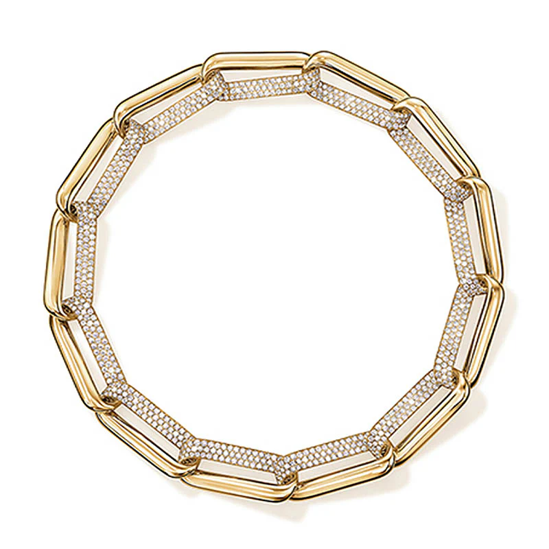 Inside Out 19.77ct Diamond Link Necklace in 18K Yellow Gold, 18.25"