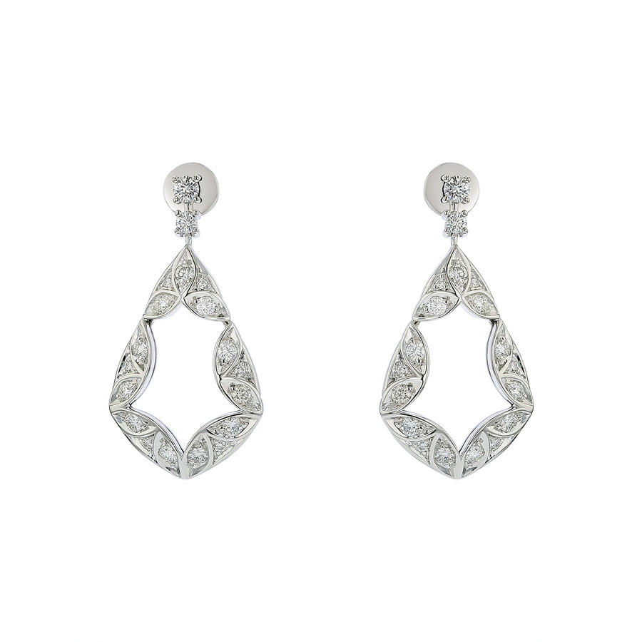 Bloom 0.90ct Diamond Drop Earrings in 18K White Gold