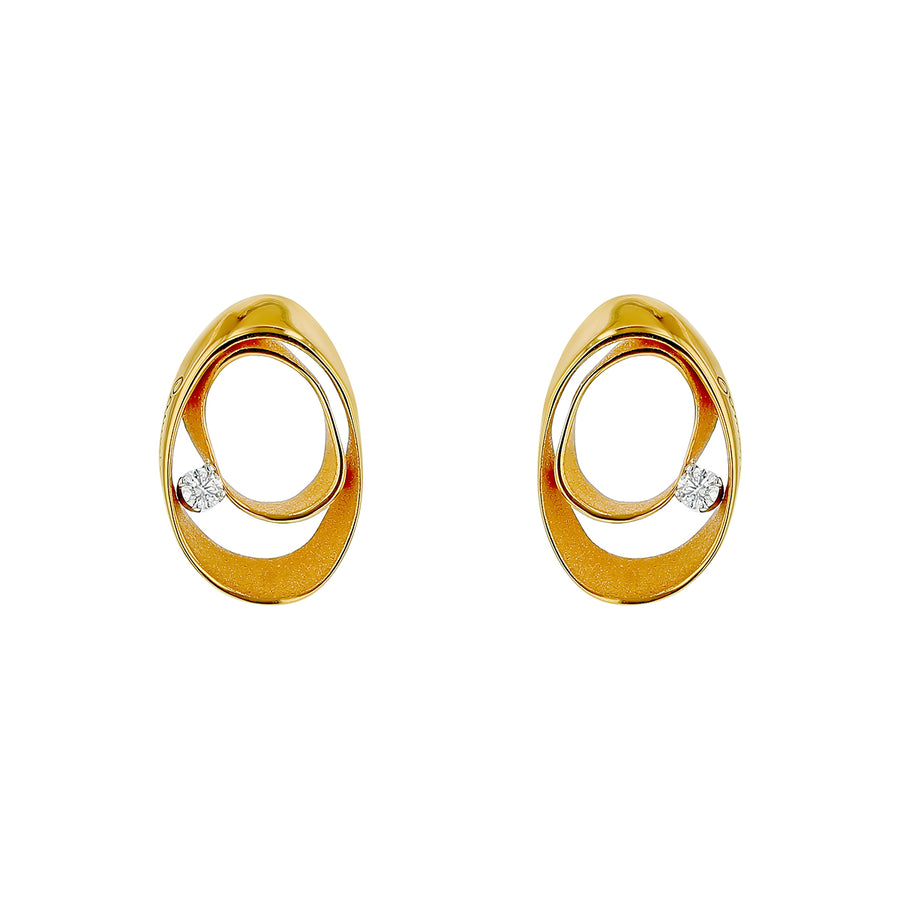 Dune 0.12ct Diamond Stud Earrings in 18K Yellow Sunrise Gold