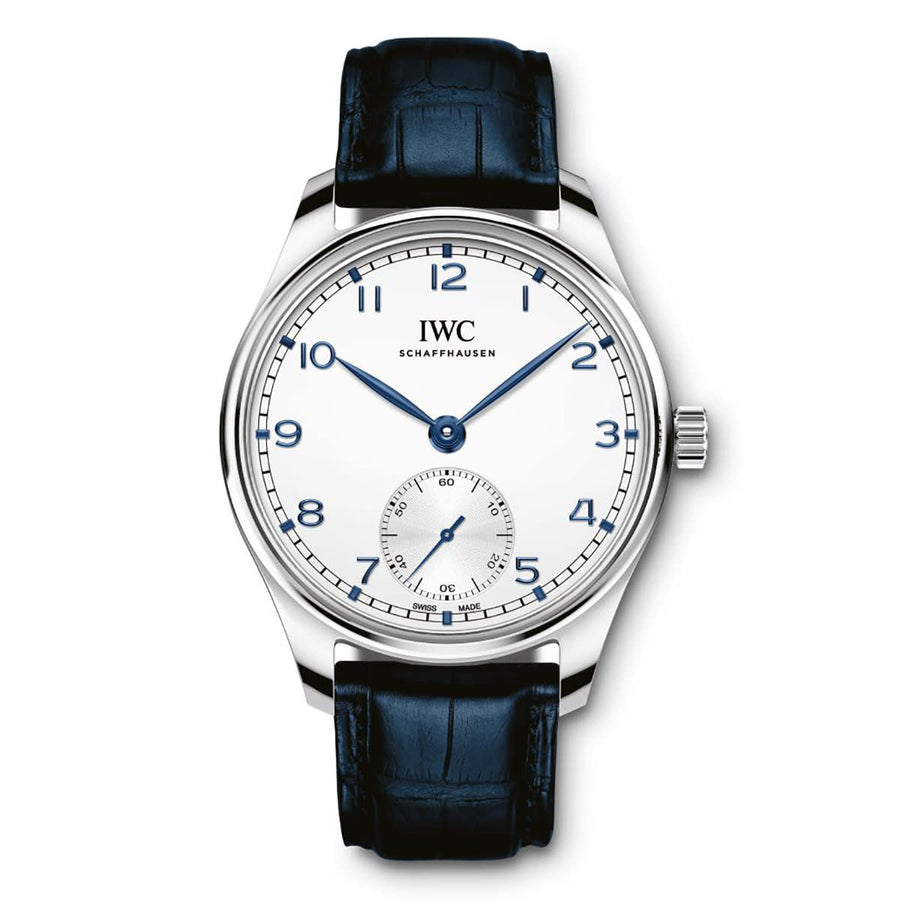40mm Portugieser Watch with White Dial in Stainless Steel, Strap