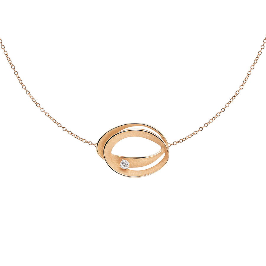Dune 0.07ct Diamond Necklace in 18K Apricot Orange Gold, 16"