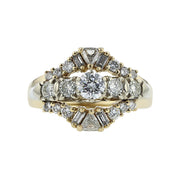 18K Gold Diamond Engagement Ring and Jacket Set