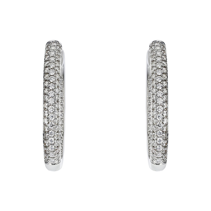 Moonlight Pave Inside-Out Oval Hoop Earrings