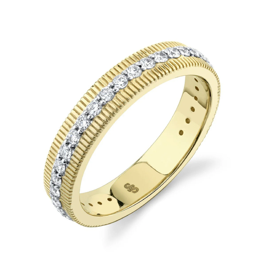 0.45ct Diamond Partway Band in 8K Yellow Gold, size 6.5