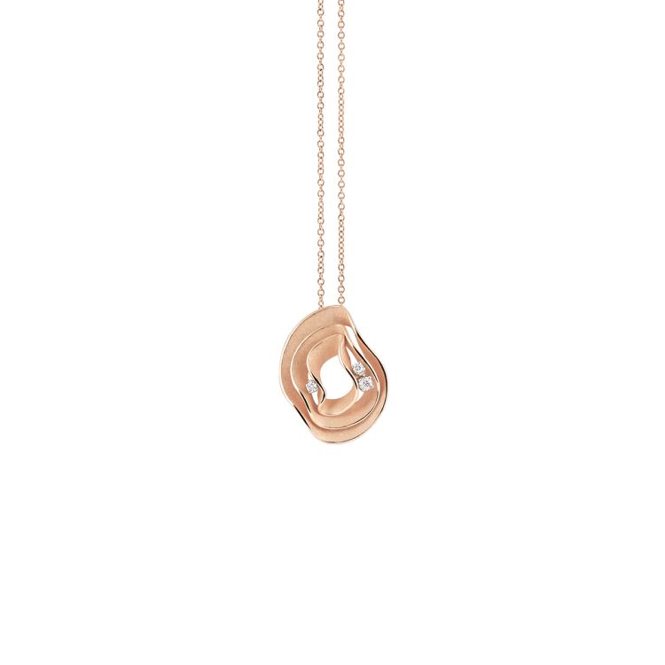 Dune Electa Diamond Pendant in 18K Pink Champagne Gold, 18in