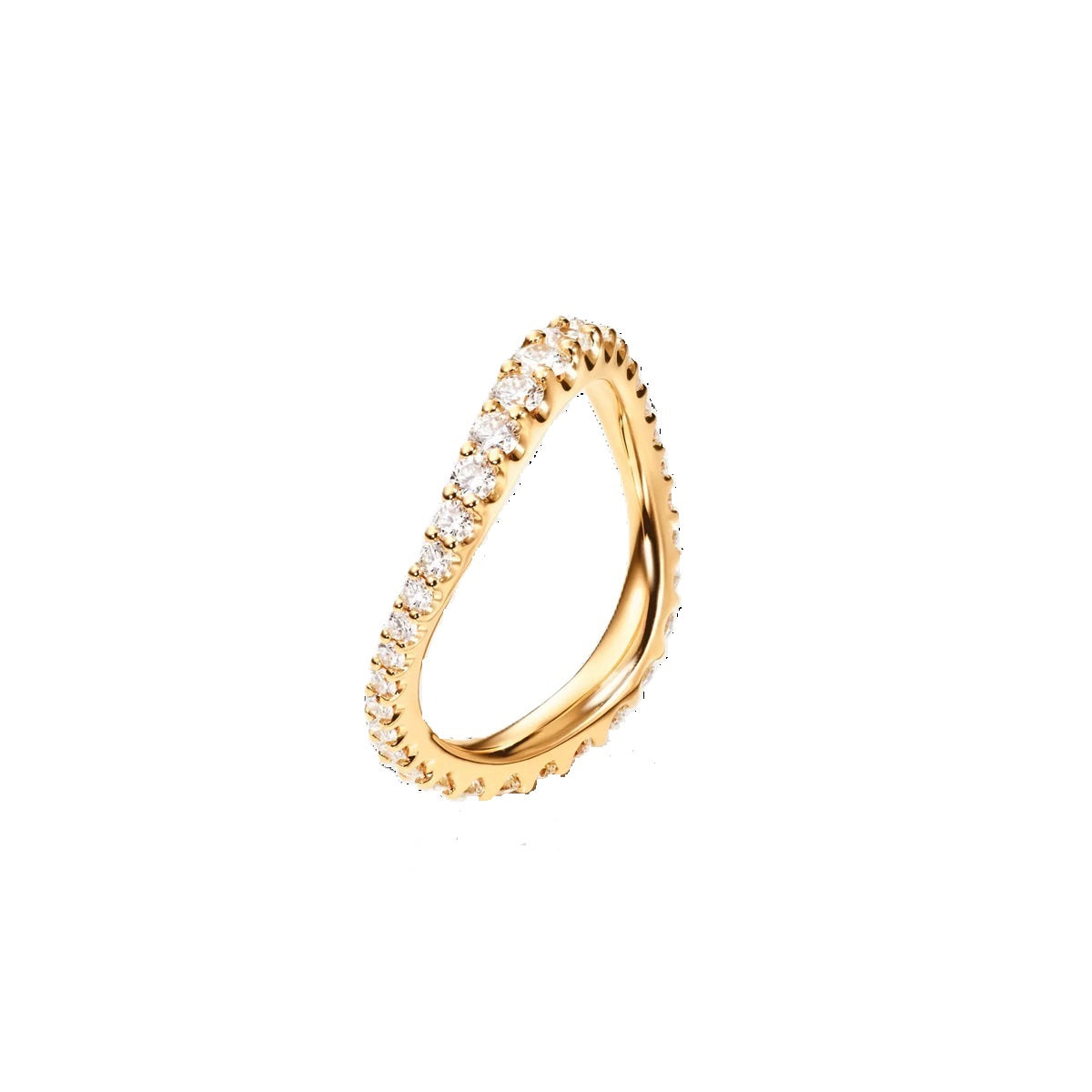 Love Diamond Curved Band in 18K Rose Gold, Size 7