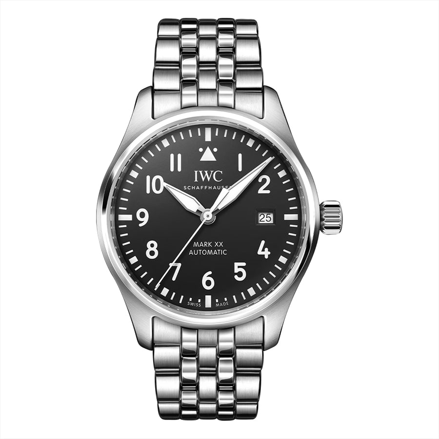 40mm Pilot's Mark XX Watch with Black Dial in Stainless Steel, Bracelet