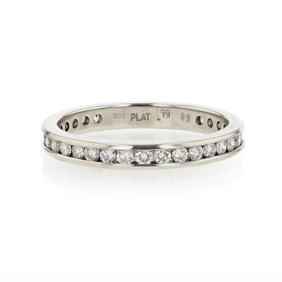 Platinum Channel-Set Diamond Wedding Band