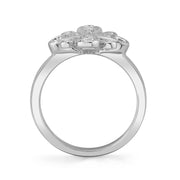 Scallop Jubilee 0.46ct Round Diamond Ring in 18K White Gold