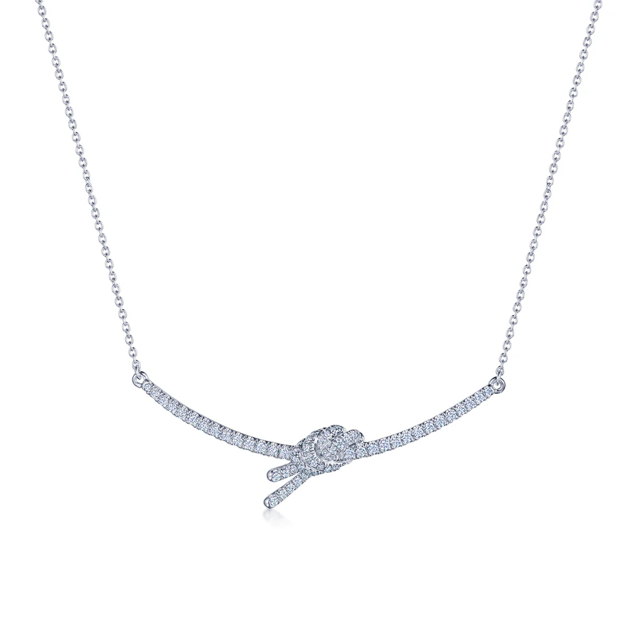 Entwine 0.48ct Diamond Bar Necklace in Platinum, 18"