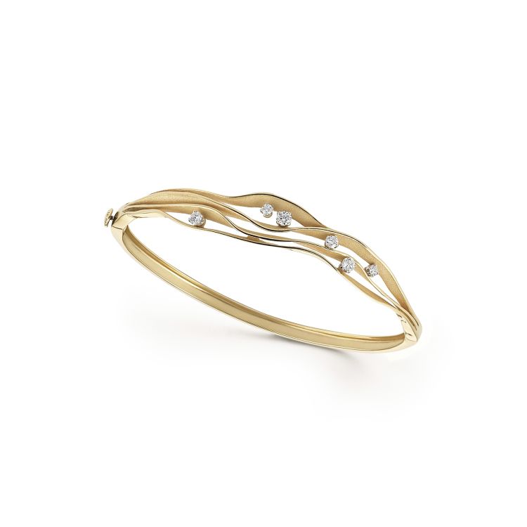 Dune Diamond Bangle Bracelet in 18K Yellow Sunrise Gold