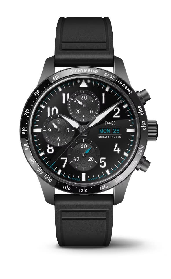 41mm Pilot's Performance Chronograph Mercedes-AMG Petronas F1 Team Watch with Black Dial in Ceratanium, Strap