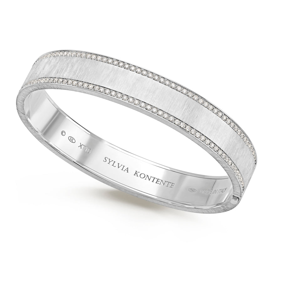 Diamond Bangle Bracelet in 18K White Gold